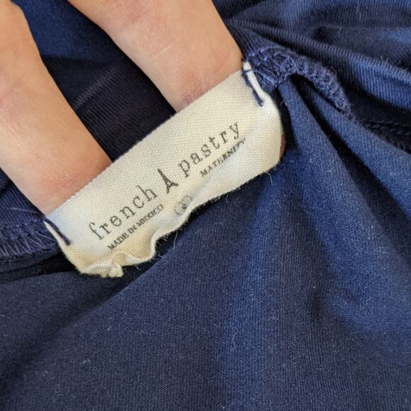 French Pastry Maternity Bun in the Oven Graphic Tee Blue sz Small - Picture 2 of 4